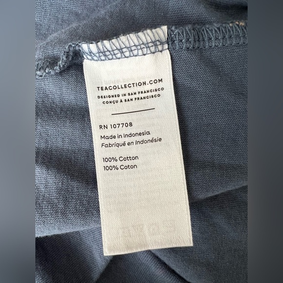 Tea Collection girls short sleeve empire top heart print blue 12 - Picture 5 of 5